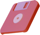Pink floppy disk