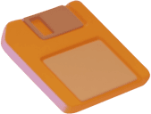 Orange floppy disk